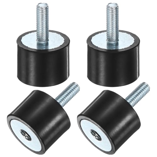 M METERXITY 4-Pack Rubber Mounts D20mmxH15mm Male/Female Vibration Isolators Cylindrical Shock Absorber W M5 x 15mm Studs for Air Compressor/Car/Pump/Boat/Garage Motor/Bobbins Rubber Isolators - size: M5 x 15mm, 20mm x 15mm