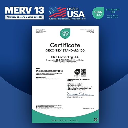 BNX TruFilter 16x20x4 (15.5’’ x 19.5’’ x 3.63‘’ Slim Fit) MERV 13 Air Filter (2-Pack) - MADE IN USA - Air Conditioner HVAC AC Furnace Filters Health, Allergies, Mold, Bacteria, Smoke, MPR 1900 FPR 10 - size: 16x20x4 2-Pack (Slim Fit)