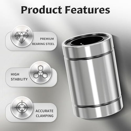 4 Pcs LM8UU Linear Ball Bearings, 8x15x24mm Linear Bearing - size: LM8UU
