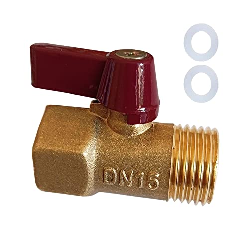 1/2" NPT Brass Ball Valve, DN15 Full Port, 1/2" NPT Male x Female, Forged Brass Body, 2-Way, 1600kPa Max Pressure, Hot & Cold Water, Oil, Gas Shut Off Switch - color: DN15