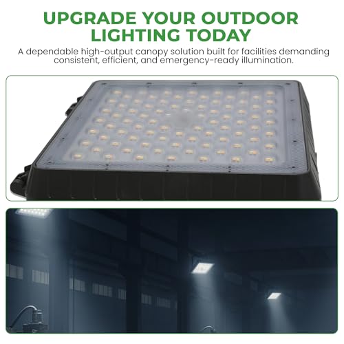 E2 Lighting LED Canopy Light, Emergency Battery Backup, 55W Adjustable - color: Dark Bronze w Battery