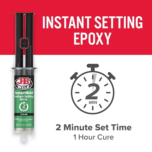 J-B Weld InstantWeld - Clear, 2 Minute Set Epoxy Adhesive, Static Mixer No Mess Application - 14ml - size: 14ml