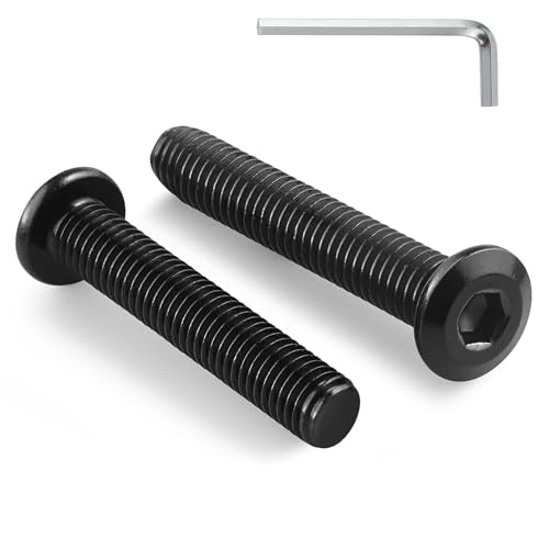 M6-1.0 x 40mm Flat Head Hex Socket Cap Screws Bolts 10Pcs, M6 Bolt 304 Stainless Steel Black Zinc Plated, Full Thread, with Hex Spanner - size: M6 x 40mm