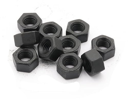 LBY 13pcs Heavy Hex Nuts, 1/2-13 Coarse Thread Hex Nuts, 45# Steel (Black) - size: 1/2-13