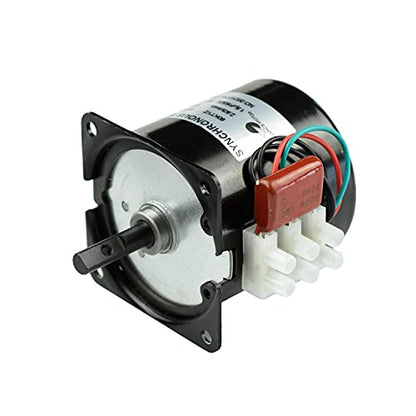 Permanent Magnet Synchronous Gear Motor 60KTYZ 110V 1.5RPM Torque 90Kgf.cm CW/CCW with Fixed Bracket and Switch Plug Extension - size: 1.5r/min+ Bracket+Power cable