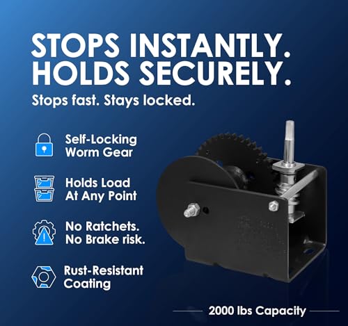 Dutton-Lainson - D-L - WG2000 Worm Gear Winch - Std Drive - Made in USA - size: 2000 lb Capacity, style: Standard Drive