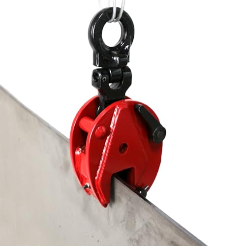 Vertical Plate Lifting Clamp,1760lbs Capacity Heavy Duty Steel Plate Clamp 0.8T with 0.8 Inch Jaw Opening, Industrial Lifting Clamp for Sheet Metal and Steel Plate Handling - color: 1760lbs-vertical - Rotating Ring