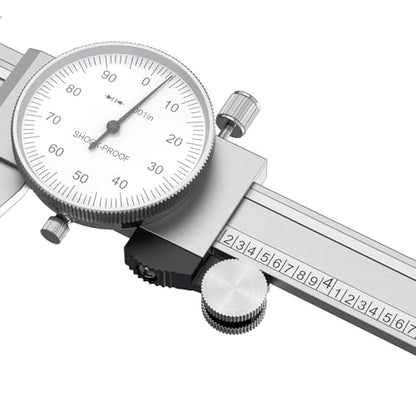 HDLNKAK Dial Caliper Shockproof with Watch 0-9" Range - color: Silver