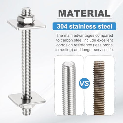 MECCANIXITY 8Set M4x55mm Fully Threaded Rod Threaded Rods Bar Studs - size: M4x55mm