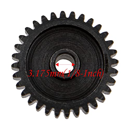 5Pack ShareGoo Steel 48P 3.175mm Pinion Gear Sets 28T 29T 30T 31T 32T fit 3.175mm (1/8-Inch) Shaft Compatible with Arrma HPI Kyosho Losi Axial Traxxas Tamiya Associated 1/10 RC Car Monster Truck Buggy