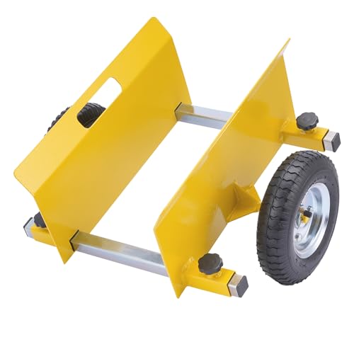AIWFL Panel Dolly Heavy Duty Door Cart 660LBS Capacity Adjustable Drywall Mover with 8" Pneumatic Wheels Panel Cart for Drywall Sheet Material Handling All Terrain Moving Slab Dolly - color: Yellow
