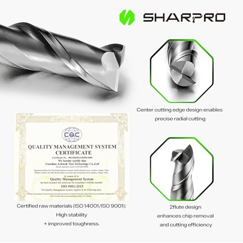 1/4 End Mills 1/4 Inch Shank, 2 Flute Carbide Square Endmill with AlCrN Coated, Upcut Spiral CNC Router Bits for Alloy Steel, Metal and Stainless Steel - size: 1/4 in(2 Flute)