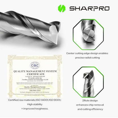 1/4 End Mills 1/4 Inch Shank, 2 Flute Carbide Square Endmill with AlCrN Coated, Upcut Spiral CNC Router Bits for Alloy Steel, Metal and Stainless Steel - size: 1/4 in(2 Flute)