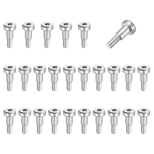 MECCANIXITY 26 Pcs 304 Stainless Steel Shoulder Bolt 5mm Shoulder Dia 6mm Shoulder Length M4x0.7 Thread Hex Socket Shoulder Bolts for Hydraulic Injection Molding Machinery Industries - size: 5mm x 6mm