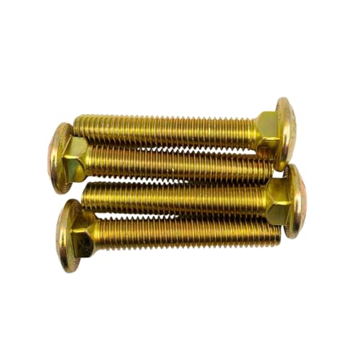 1/2"-13 x 3 Grade 8 Carriage Bolts (4-Pack) – Heavy-Duty Coarse Thread Bolts – Round Head Square Neck SAE J429 3.0" Yellow Zinc Finish