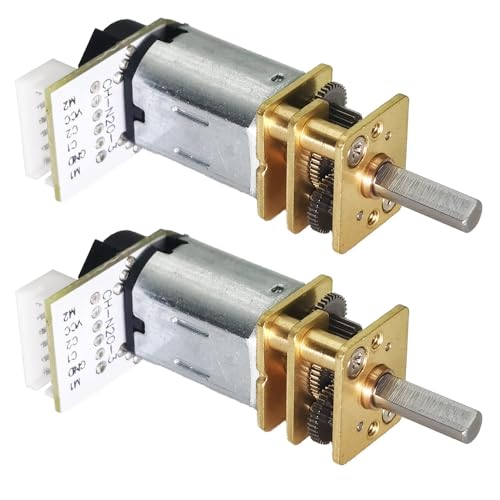 2Pcs DC 12V 600RPM N20 Encoder Reduction Motor 3-12V 7.5-3000RPM Speed Control Motor for Raspberry Pi (12-600) - style: 12V 600 RPM