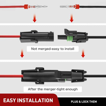 Nilight 60PCS 10 Kits 1 Pin Waterproof Automotive Electrical Connector Kit - size: 1Pin Spark Plug Connector 60PCS