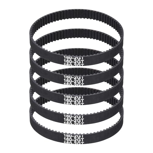 MECCANIXITY 5Pcs 160mm GT-2 Timing Belt 6mm Width 2mm Pitch Closed Loop - size: 160mm