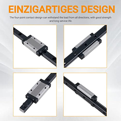 MGN9H Linear Rail 300mm Miniature Linear Guideway with MGN9H Linear Bearing Sliding Block for DIY 3D Printer and CNC - size: 300mm, style: MGN9H*1(Black)