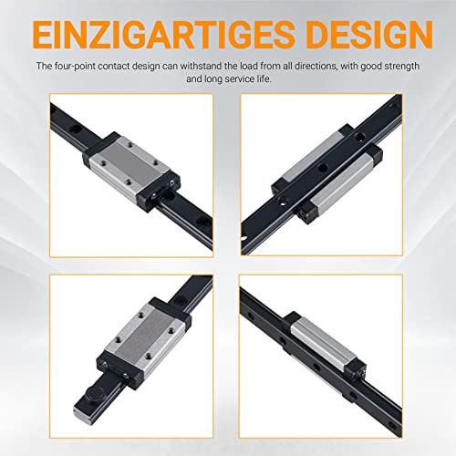 2pcs MGN12H Mini 200mm Linear Rail Guide Linear Sliding Guideway with 2pcs MGN12H Carriage Block for 3D Printer and CNC Machine - size: 200mm, style: MGN12H*2(Black)
