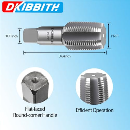 DKIBBITH 1" NPT Pipe Tap Carbon Steel Hand Threading Tool for Assorted Plumbers Mechanics DIY Thread cutting tools. - size: 1"