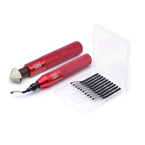 AFA Tooling Deburring Tool & Countersink Hand Reamer, Red CNC Handle - style: Reamer & Deburring Tool