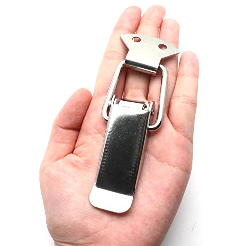4pcs Spring Loaded Toggle Latch, Stainless Steel, Large Size, Silver - size: 110mm/4.3" 4pcs A