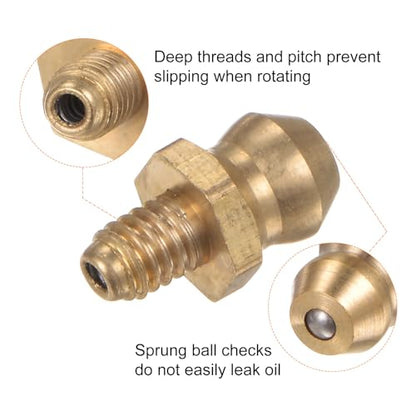 HARFINGTON 15pcs Brass Straight Grease Fitting M4x0.7mm Metric Thread Hydraulic Grease Nipple Accessories for Car - size: M4x0.7