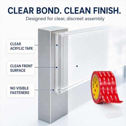 3M Double Sided Tape Heavy Duty Thin 1/4’’×10Ft Made with 3M vhb Clear 4905 - size: 1/4''×10Ft