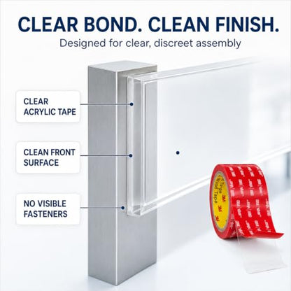 3M Double Sided Tape Heavy Duty 0.39’’×10Ft Made with 3M vhb 4905 Clear - size: 0.39''×10Ft