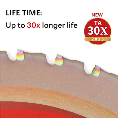 Dia 7-1/2" (190mm) 42-Tooth Arbor 20mm Metal Cutting Circular Saw Blade, For Steel and Stainless Steel, The Cutting Head uses a Special Anti-Heat Sticking Coating,FMB 7-1/2 inch 42-Tooth 20mm -TA - size: Steel 7-1/2" 42T
