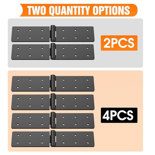 Heavy Duty Hinges 270 Degree Gate Hinge for Outdoor Doors Black 4PCS - size: Black-4pcs