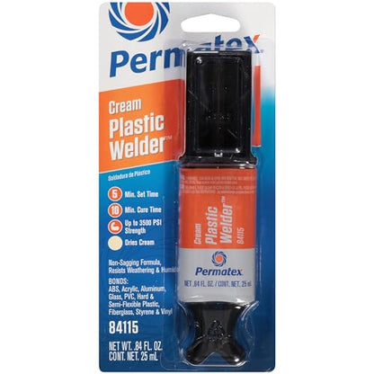 Permatex 84115 5-Minute Plastic Weld Adhesive, 0.84 oz.,Black (Pack of 2) - size: 0.84 Fl Oz (Pack of 2)