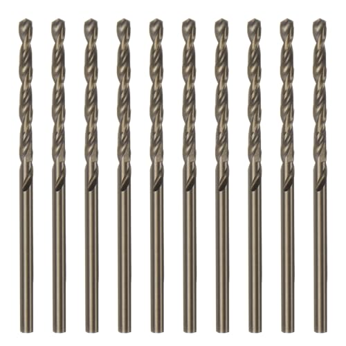 HARFINGTON 10pcs Cobalt Jobber Drill Bits 2.5mm / 0.098" M35 High Speed Steel HSS Twist Drilling Bit Tool for Stainless Steel Copper Wood Plastic and Other Hard Materials - size: 2.5mm