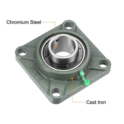 uxcell UCF208 Flange Block Bearings 40mm Bore Cast Iron Bearing Unit Set Screw Lock - size: 40mm
