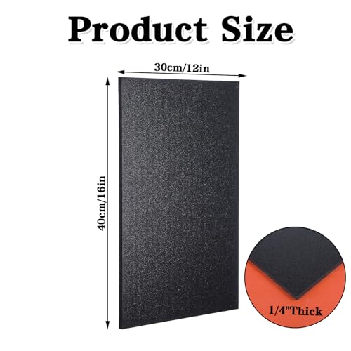 2 Pack ABS Plastic Sheet 12" x 16" x 1/4" Thick (6mm) Black Rigid Moldable Thermoplastic Board for Crafts, DIY Projects, Home Decor - Textured & Smooth Surface