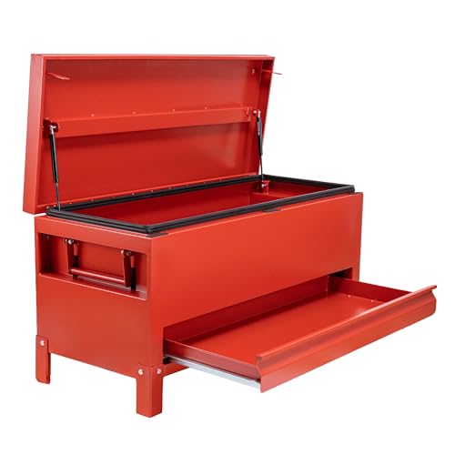 Heavy Duty Metal Portable Toolbox Tool Storage Box with Handle, Durable Tool Organizer and Chest for Mechanics, Handy Tool Case for Tools - size: 30-Inch