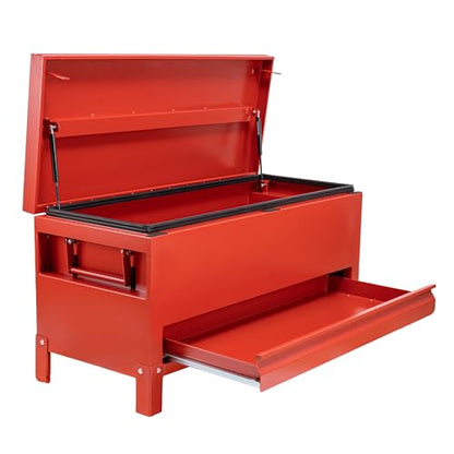 Heavy Duty Metal Portable Toolbox Tool Storage Box with Handle, Durable Tool Organizer and Chest for Mechanics, Handy Tool Case for Tools - size: 30-Inch
