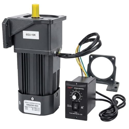 250W 110V AC Gear Motor Set with Adjustable Speed Controller + Bracket