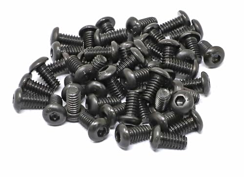 iexcell 50 Pcs 1/4-20 x 1/2" Alloy Steel 10.9 Grade Hex Socket Button Head Cap Screws Bolts Kit, Black Oxide Finish - size: 1/4-20 x 1/2"