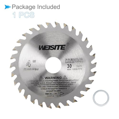 Circular Saw Blade, 4" Outer Dia 30 Teeth 5/8" Arbor, Wood Tungsten Carbide Tipped () Slitting Saw - (Applications: for Wood Cutting) - size: 105mm x 30T