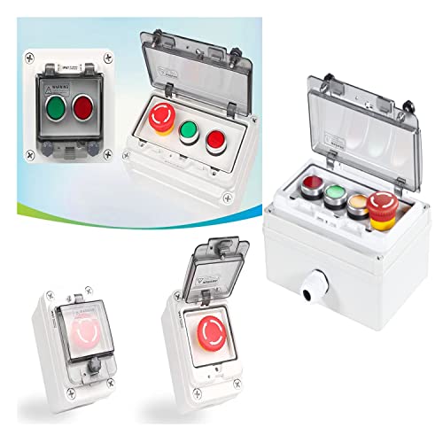 E-Stop Start Stop Jog FWD Rev Switch Push Btn IP67 22mm Control Station - color: Single row red/green/yellow/emergency stop button