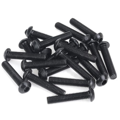 25 Pieces M6 x 30mm Button Head Socket Cap Screws, Thread Pitch 1.0mm, Sutemribor M6 Black Screws, 10.9 Grade Alloy Steel, Black Oxide Finish, Fully Threaded - size: M6 x 30mm, style: Button Head