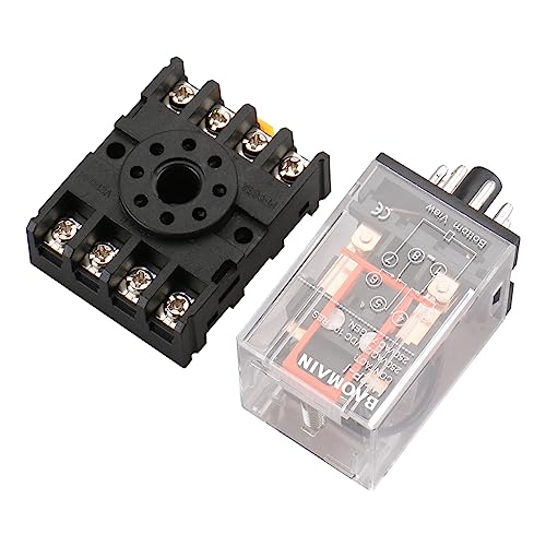 Baomain Power Relay MK2P-I 12VDC Coil DPDT 8 Pin with Plug-in Terminal Socket,for Automation and Control Systems