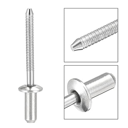 uxcell Blind Rivets, 304 Stainless Steel Pull Rivets Core Decoration Rivets 4.8mm Diameter 11mm Grip Length Close End Silver Tone, 50pcs - size: 4.8mm x 11mm
