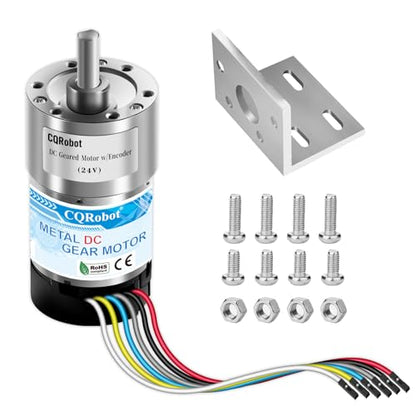 CQRobot 6.25:1 Metal DC Gearmotor 37Dx65L mm 24V with 64 CPR Encoder - size: 6.25:1, style: 24V