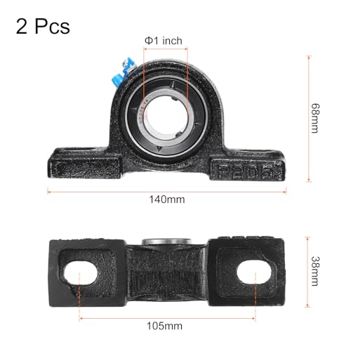 uxcell 2pcs UCP205-16 Pillow Block Bearings 1" Bore Bearing Units Cast Steel Flange Mounted Bearing Housing - size: UCP205-16 ID 1"