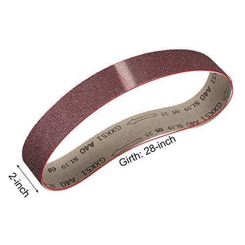 uxcell 2 x 27 Inch Sanding Belt 40 Grit Sand Belts for Belt Sander 5pcs - style: 40 Grit