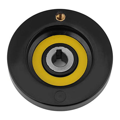 Lathe Hand Wheel, Black Round Bakelite Rear Hand Wheel with Removable Revolving Handle for Milling Machine and Lathe Tools 12x80mm