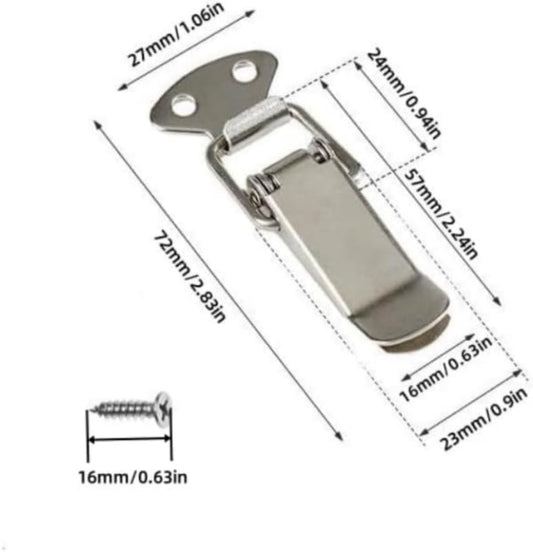Latch, Stainless Steel Spring Loaded Toggle Latch, Silver Catch Hasp Clamp Clip Lock with for Cabinet, Wooden Case, Chest(70mm-4 Pack)